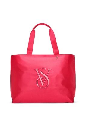 Victoria's Secret Hot Pink Tote with Embossed VS Monogram